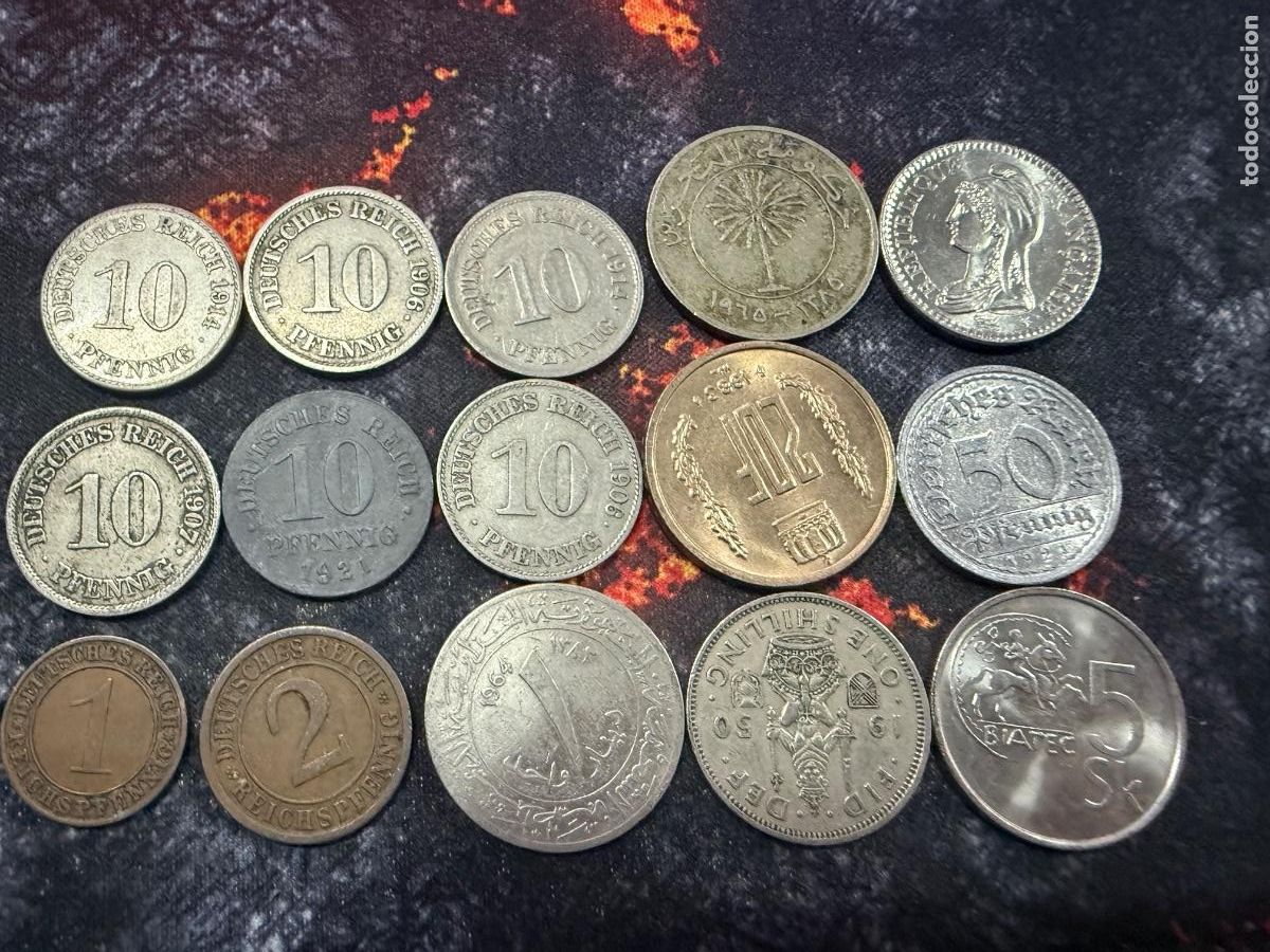 Moedas antigas da Europa: 2-Lote 12 monedas antiguas internacionales &ndash; Alemania, URSS, Luxemburgo y m&aacute;s