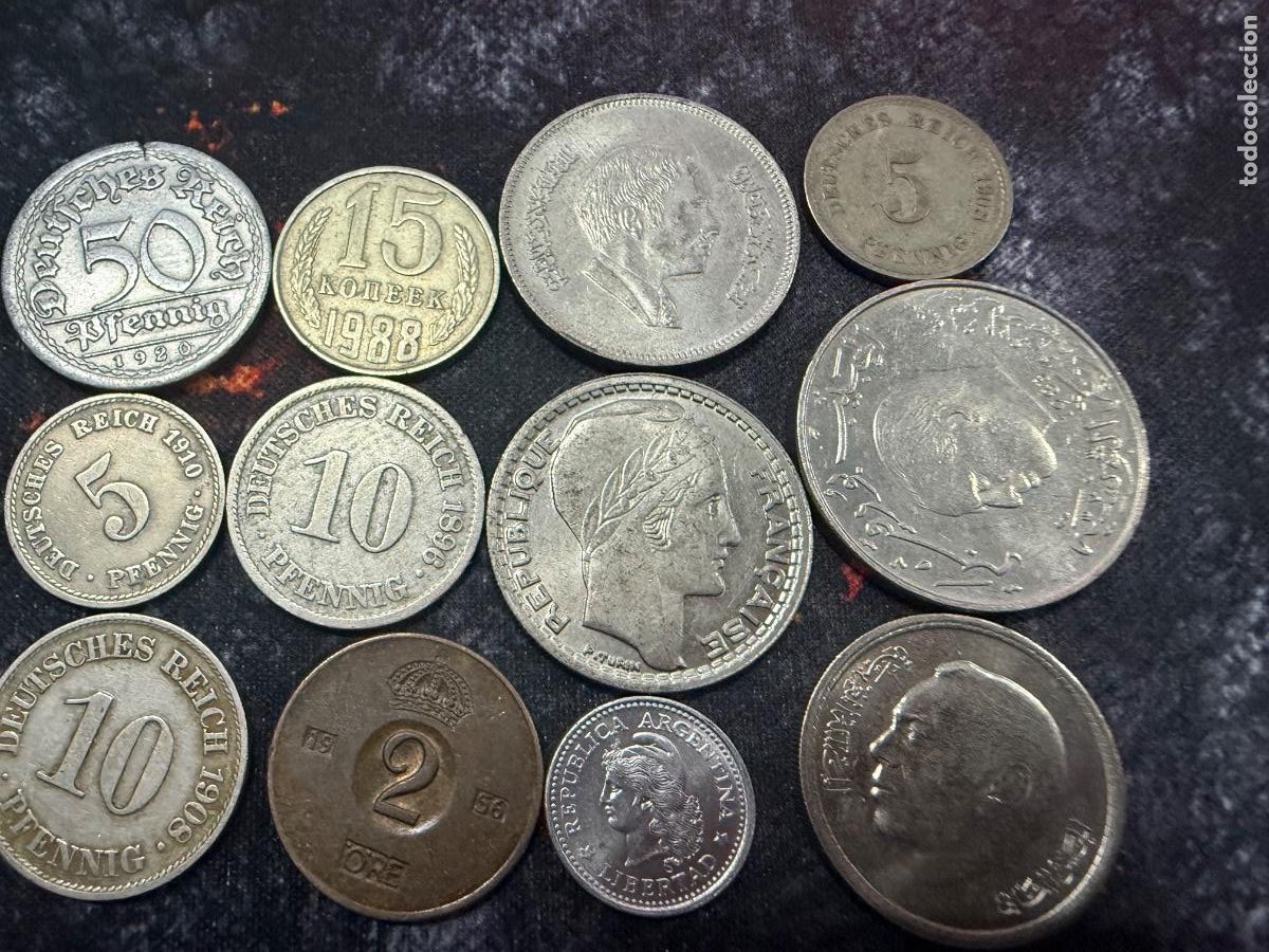 Moedas antigas da Europa: 4.-Lote 12 monedas antiguas internacionales &ndash; Alemania 1896, 1905, 1910, 1920 y mundo