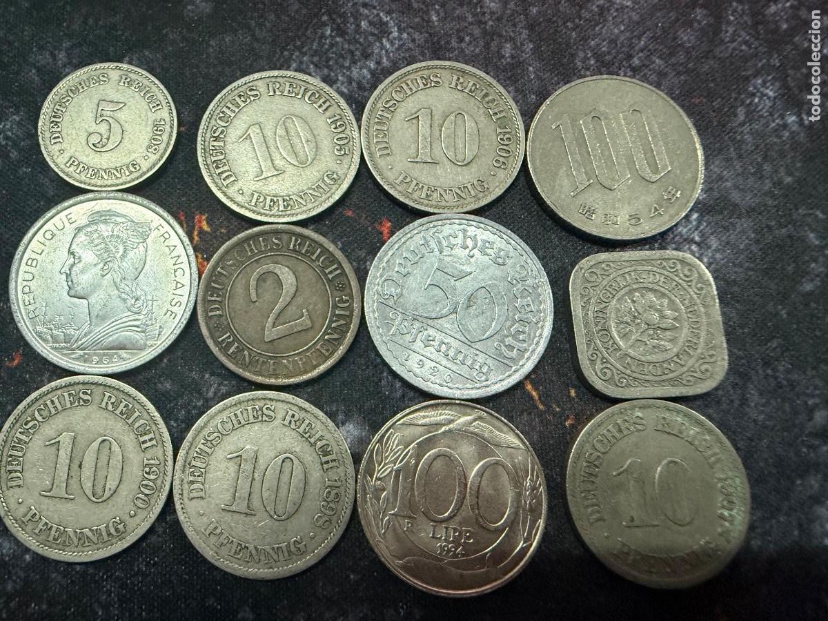 Monete antiche di Europa: 5.- 12 monedas antiguas internacionales &ndash; Alemania Imperial 1895, 1900, 1903 + Francia
