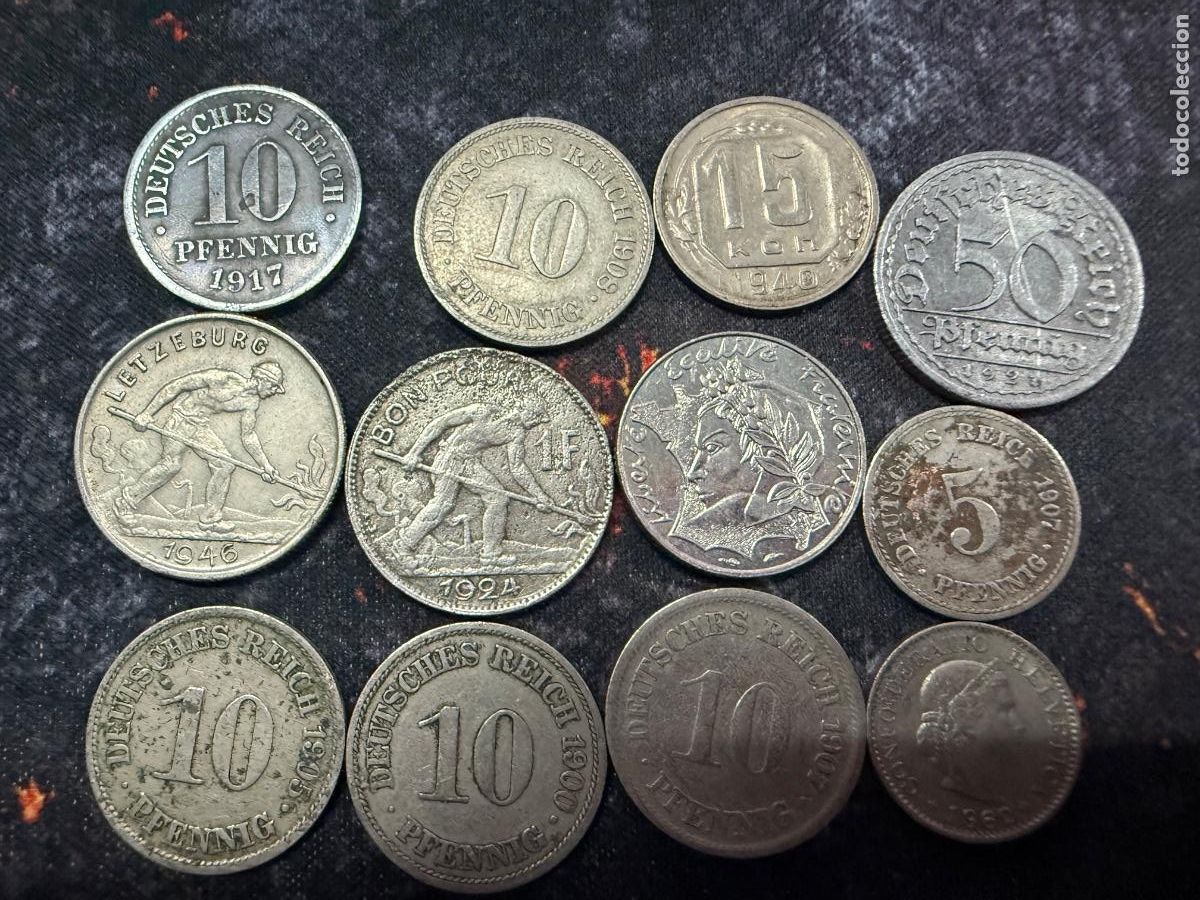 Alte M&uuml;nzen aus Europa: 8.-12 monedas antiguas del mundo &ndash; Alemania 1905/1917, Luxemburgo y Francia