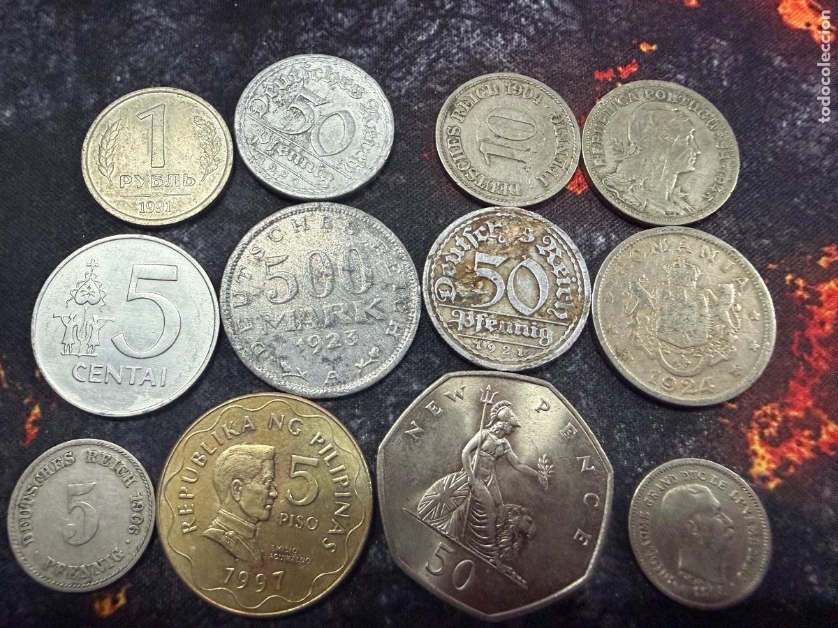 Alte M&uuml;nzen aus Europa: 13.- Lote 12 monedas antiguas del mundo &middot; Alemania 1904&ndash;1924 &middot; Gran Breta&ntilde;a &middot; Filipinas