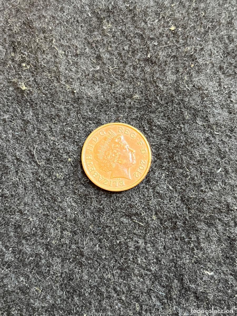 Alte M&uuml;nzen aus Europa: Moneda 1 Penny Reino Unido 2012 Isabel II Elizabeth II escudo real Royal Shield cobre brit&aacute;nica numi