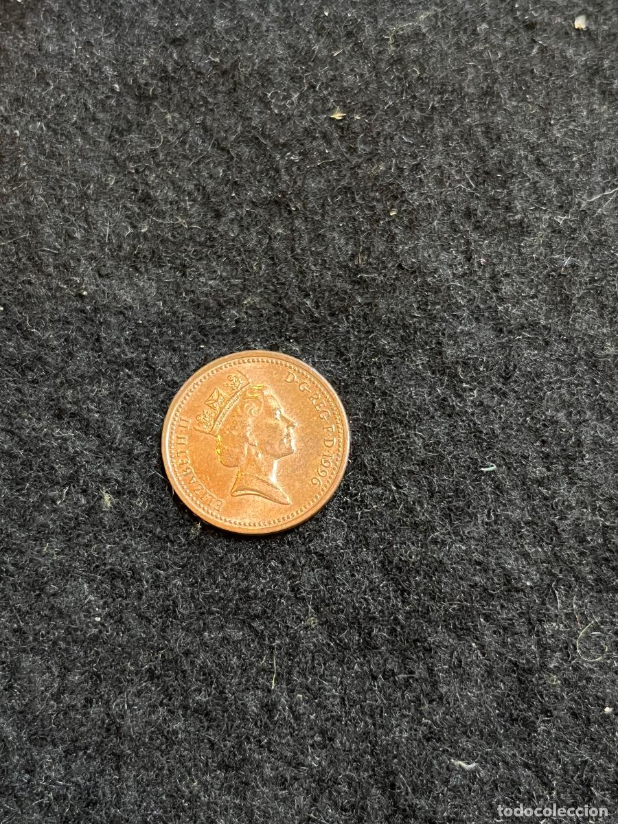 Alte M&uuml;nzen aus Europa: Moneda 1 Penny Reino Unido 1996 Isabel II Elizabeth II cobre brit&aacute;nica Gran Breta&ntilde;a Portcullis numis