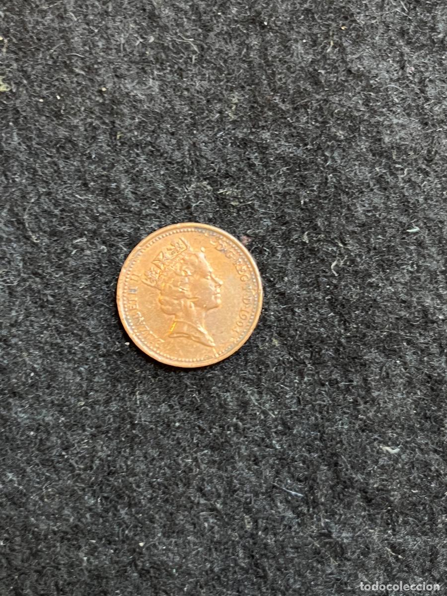 Alte M&uuml;nzen aus Europa: Moneda 1 Penny Reino Unido 2002 Isabel II Elizabeth II cobre brit&aacute;nica Gran Breta&ntilde;a Portcullis numis