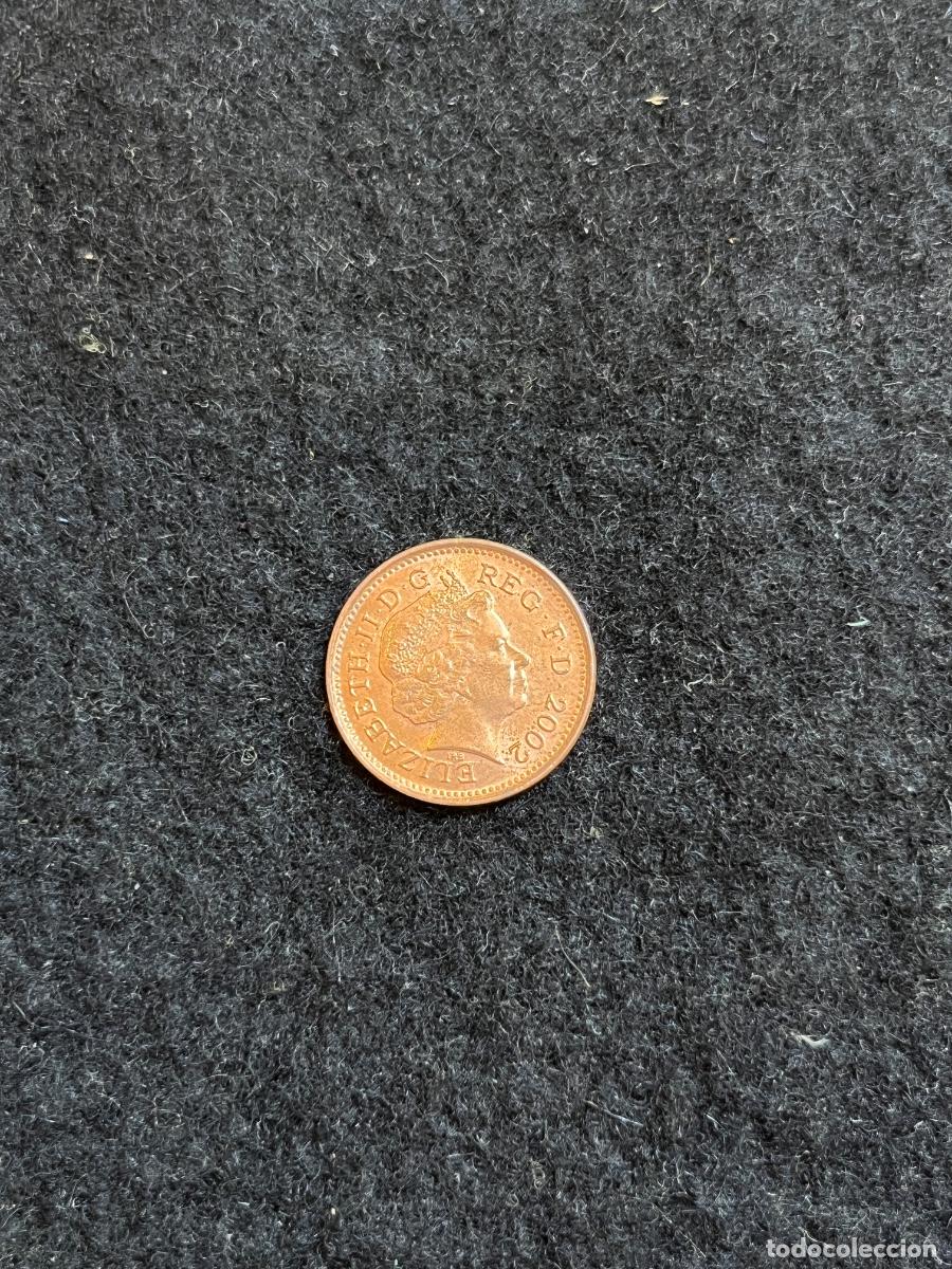 Alte M&uuml;nzen aus Europa: Moneda 1 Penny Reino Unido 2002 Isabel II Elizabeth II cobre brit&aacute;nica Gran Breta&ntilde;a Portcullis numis