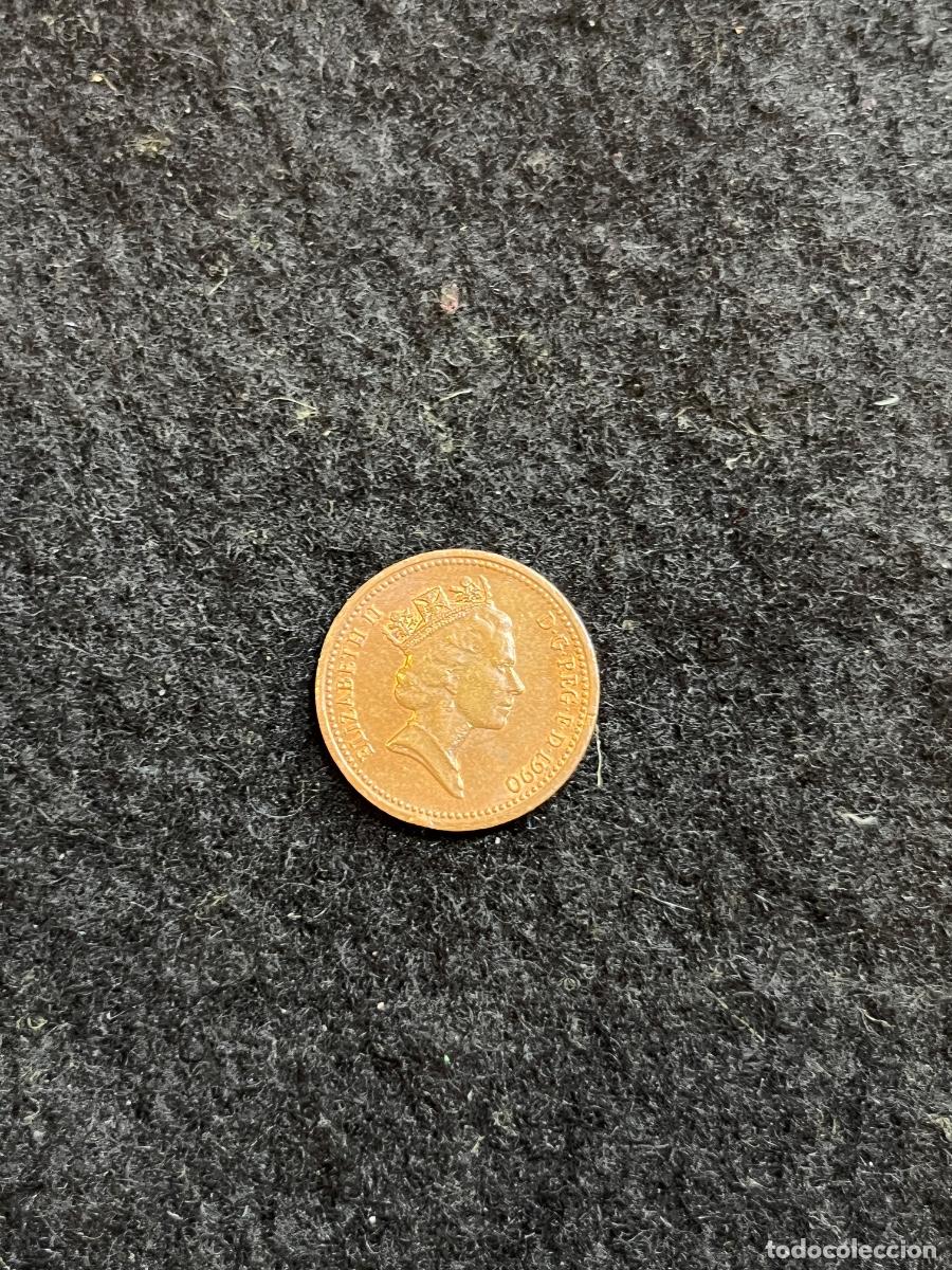 Monete antiche di Europa: Moneda 1 Penny Reino Unido 1990 Isabel II Elizabeth II One Penny Gran Breta&ntilde;a Portcullis