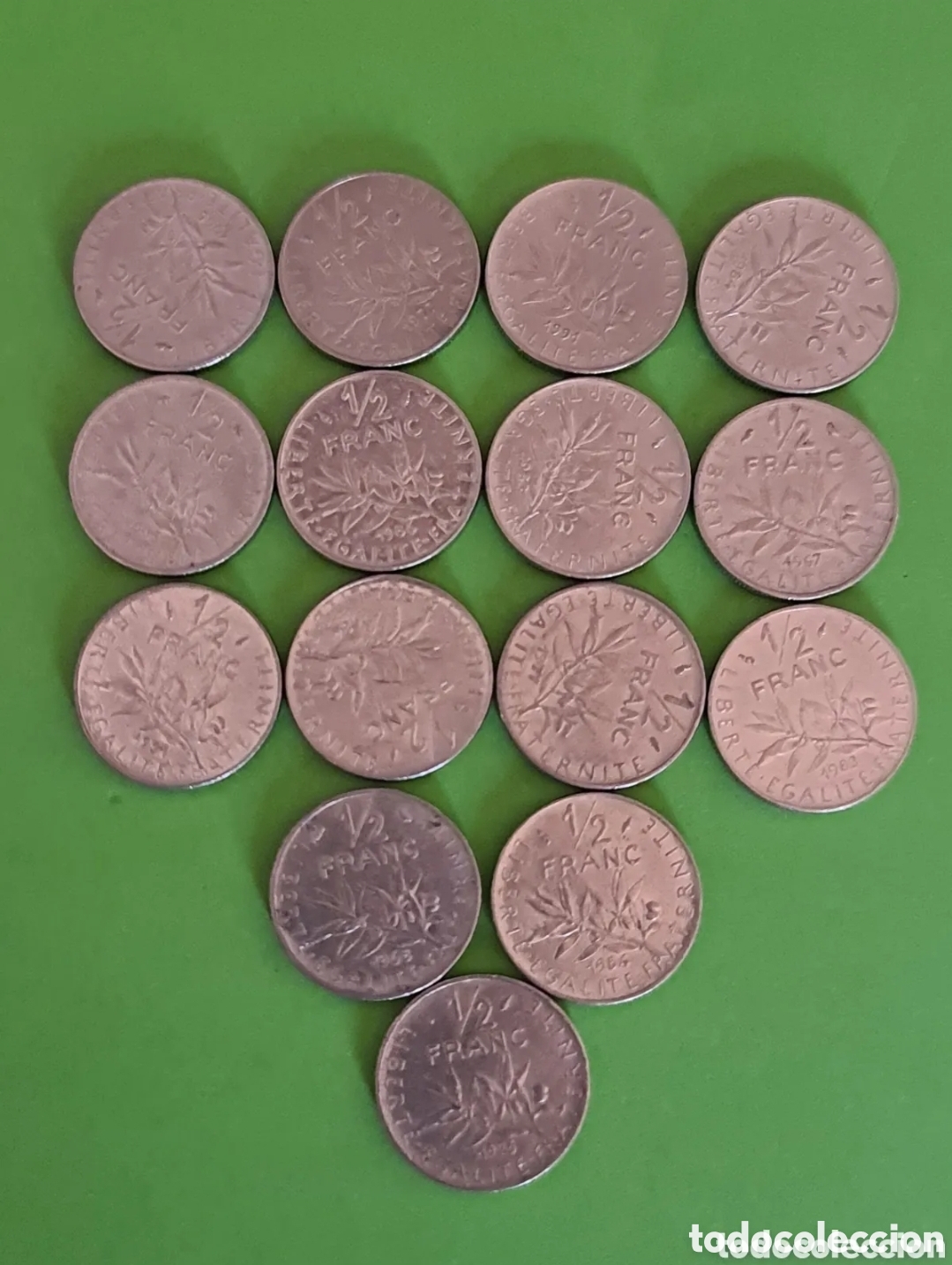 Alte M&uuml;nzen aus Europa: Lote de 15 Monedas 1/2 Francos Franceses