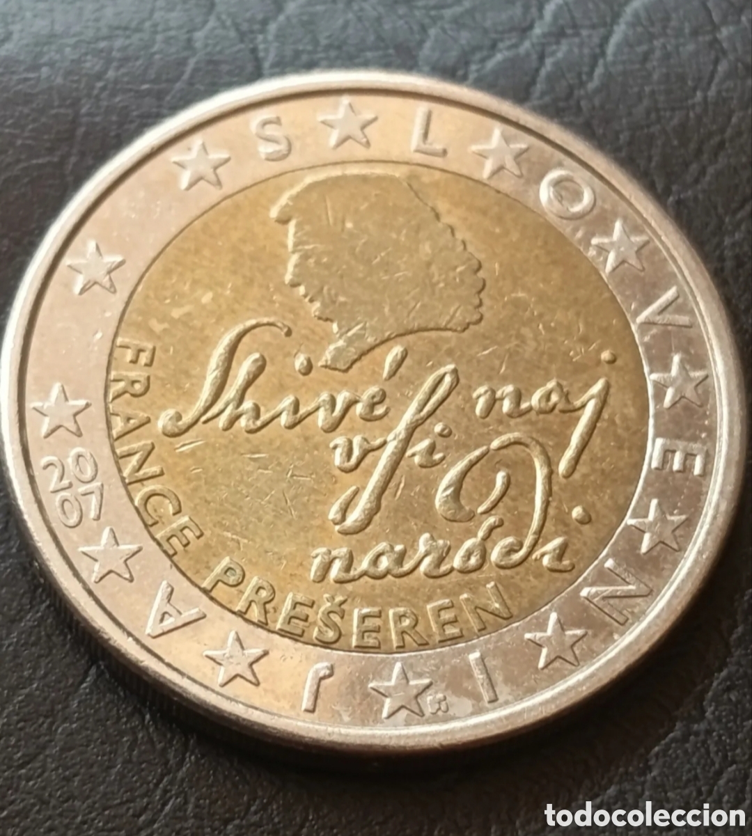 Alte M&uuml;nzen aus Europa: Moneda 2 Euros Eslovenia 2007