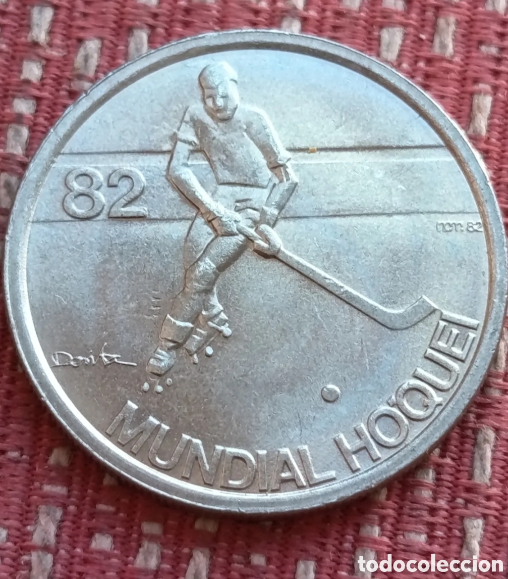 Alte M&uuml;nzen aus Europa: Moneda 5 Escudos 25 Campeonato del Mundo de Hockey 1982