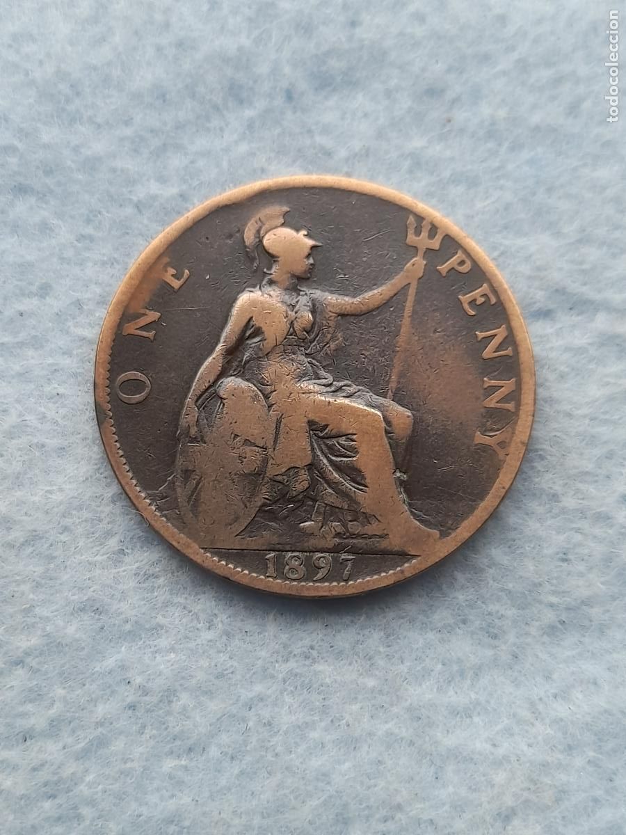 Alte M&uuml;nzen aus Europa: Gran breta&ntilde;a. 1 Penique. A&ntilde;o 1897.