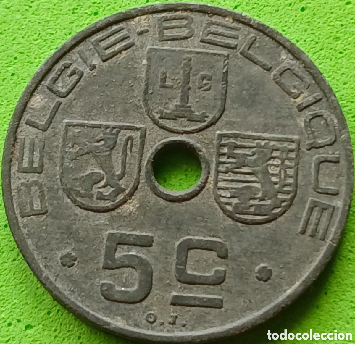 Monedas antiguas de Europa: B&eacute;lgica 5 c&eacute;ntimos 1941 km#124 Belgie-Belgique