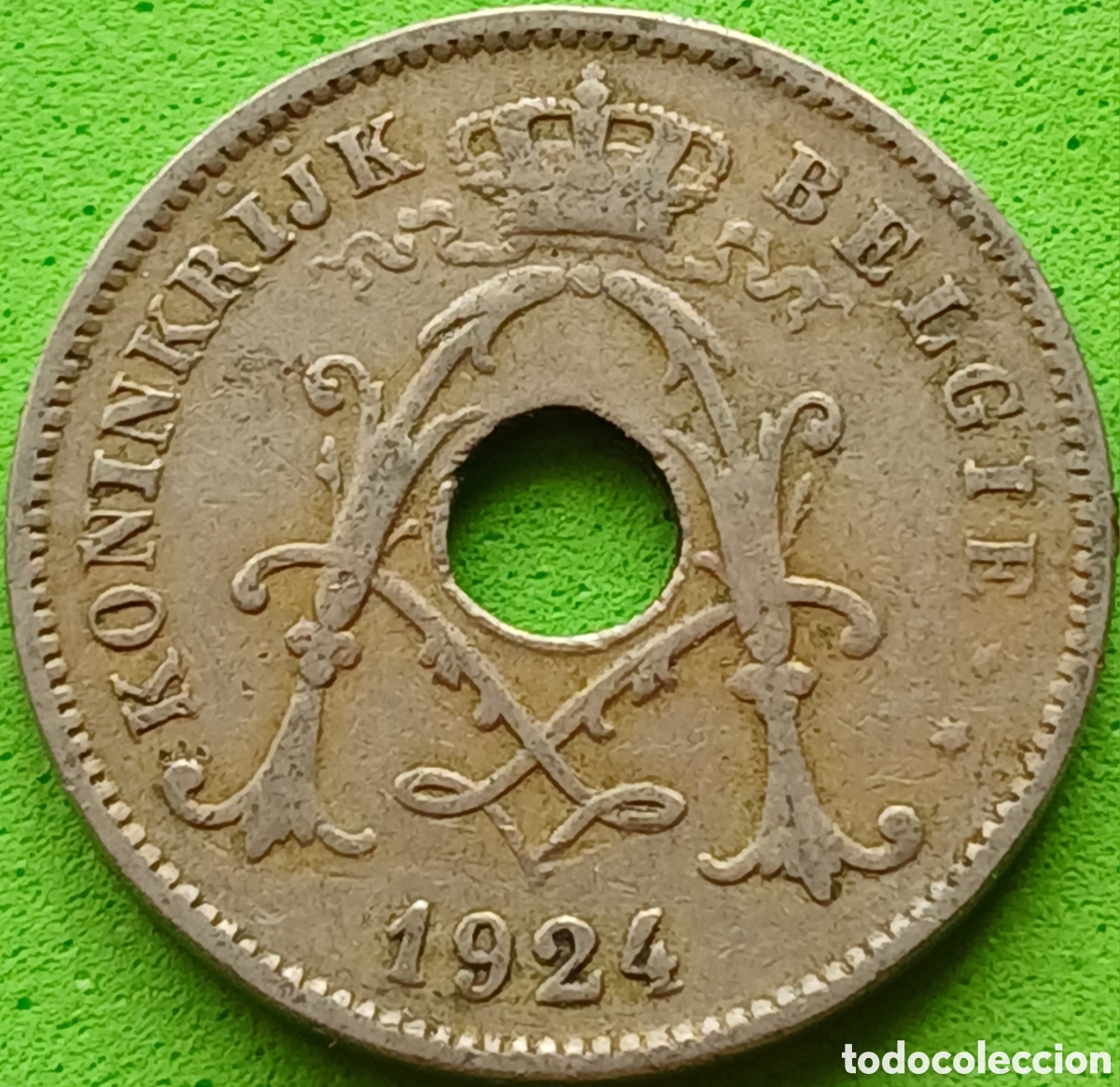 Monedas antiguas de Europa: B&eacute;lgica 10 c&eacute;ntimos 1924 km#86 Belgie