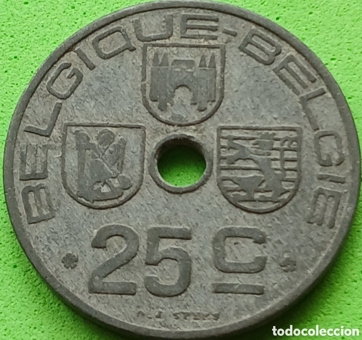 Monedas antiguas de Europa: B&eacute;lgica 25 c&eacute;ntimos 1942 km#131 Belgique-Belgie