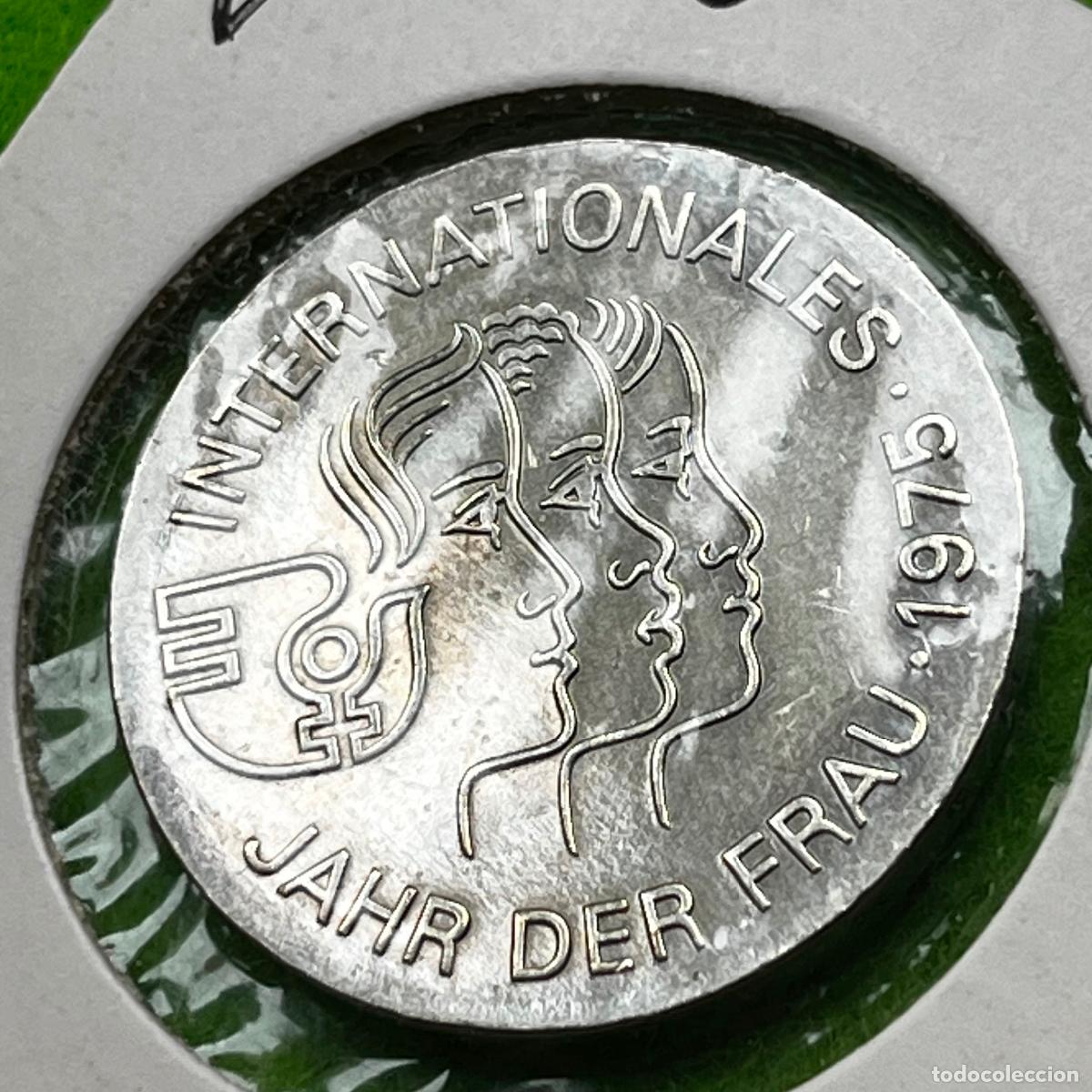 Monedas antiguas de Europa: Alemania comunista, 5 marcos 1975, a&ntilde;o internacional de la mujer, DDR, RDA, 23458