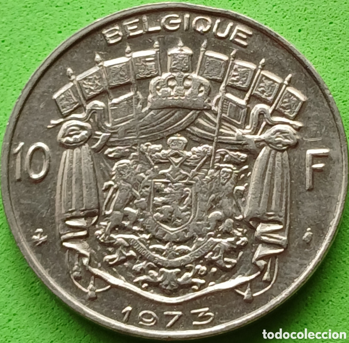 Monedas antiguas de Europa: B&eacute;lgica 10 francos 1973 km#155 Belgique