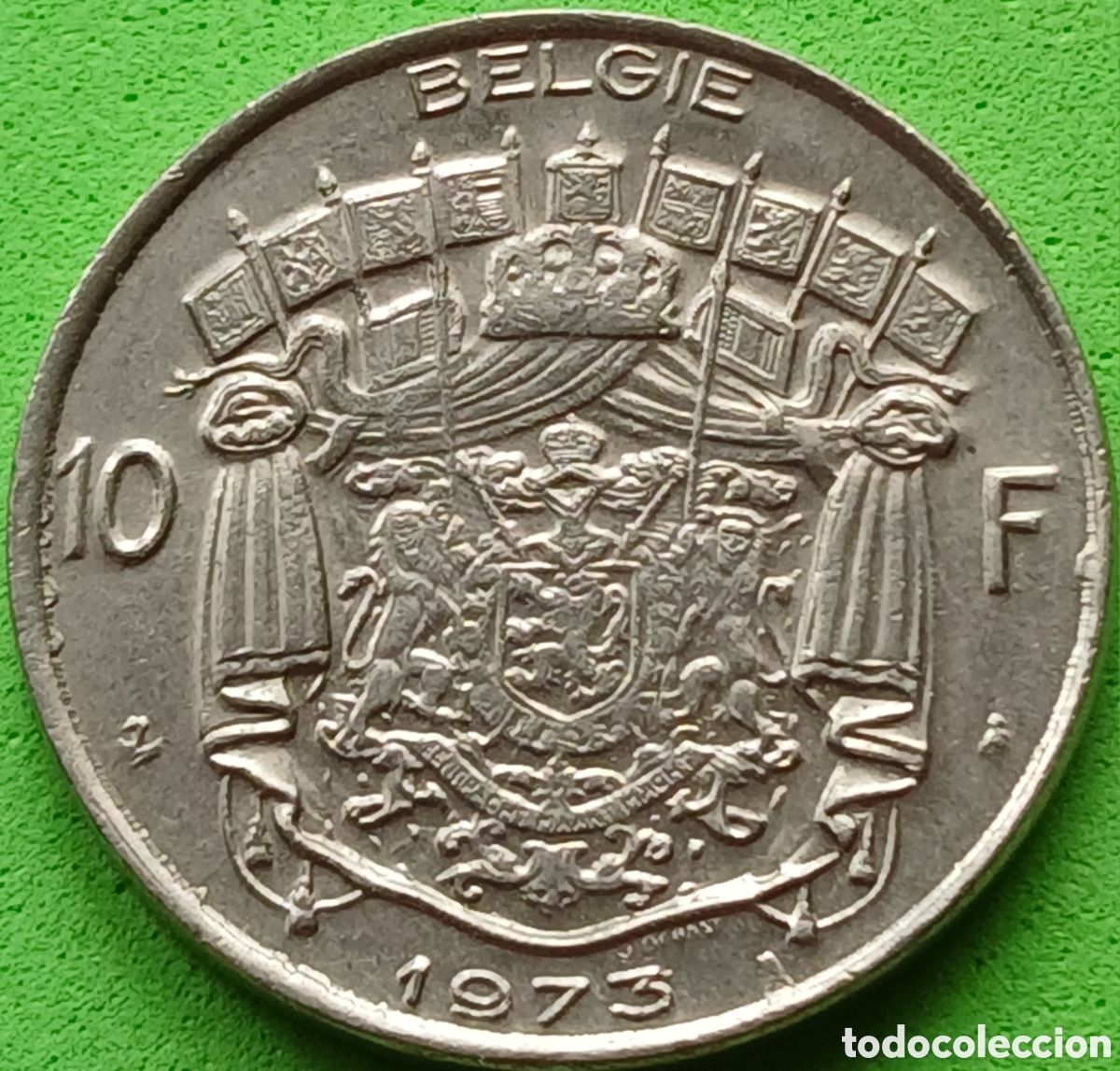Monedas antiguas de Europa: B&eacute;lgica 10 francos 1973 km#156 Belgie