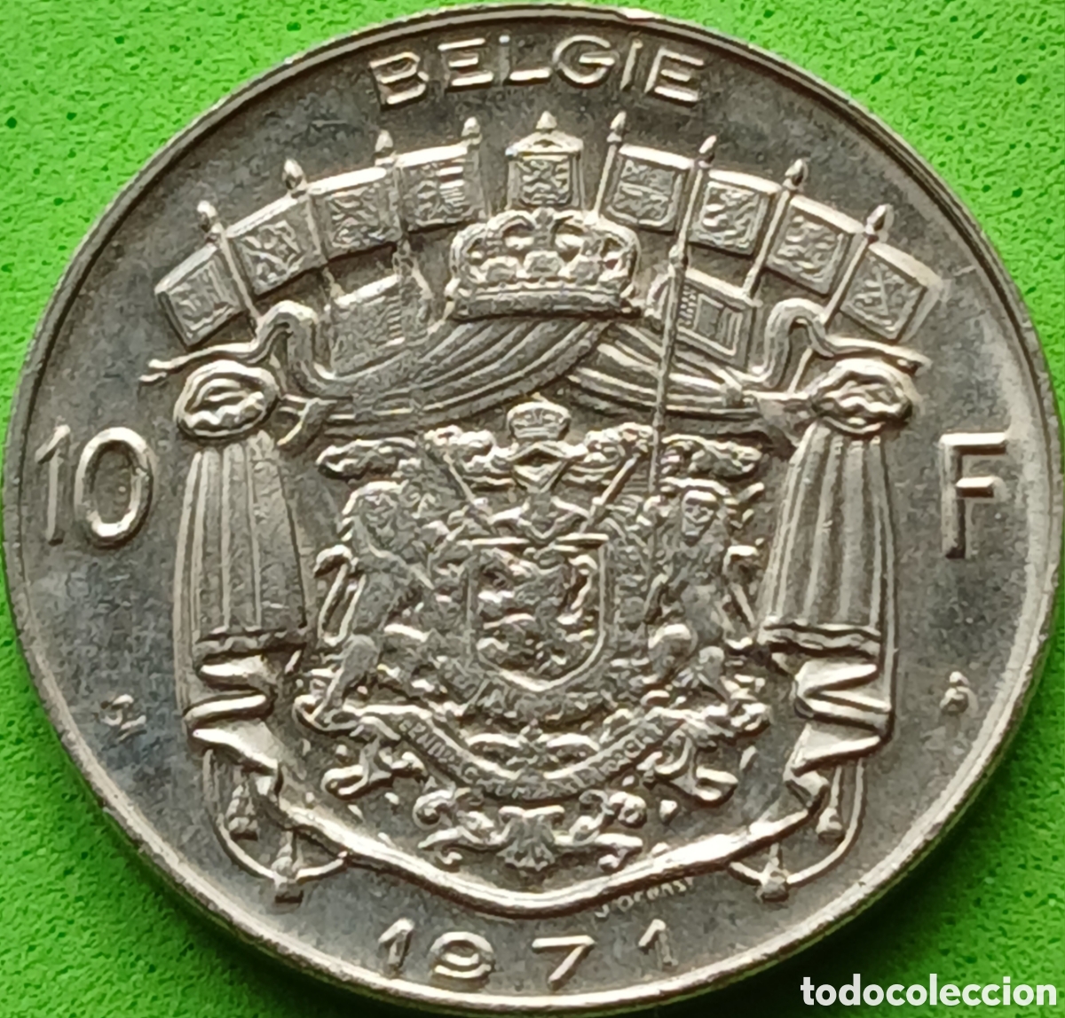 Monedas antiguas de Europa: B&eacute;lgica 10 c&eacute;ntimos 1971 km#156 Belgie