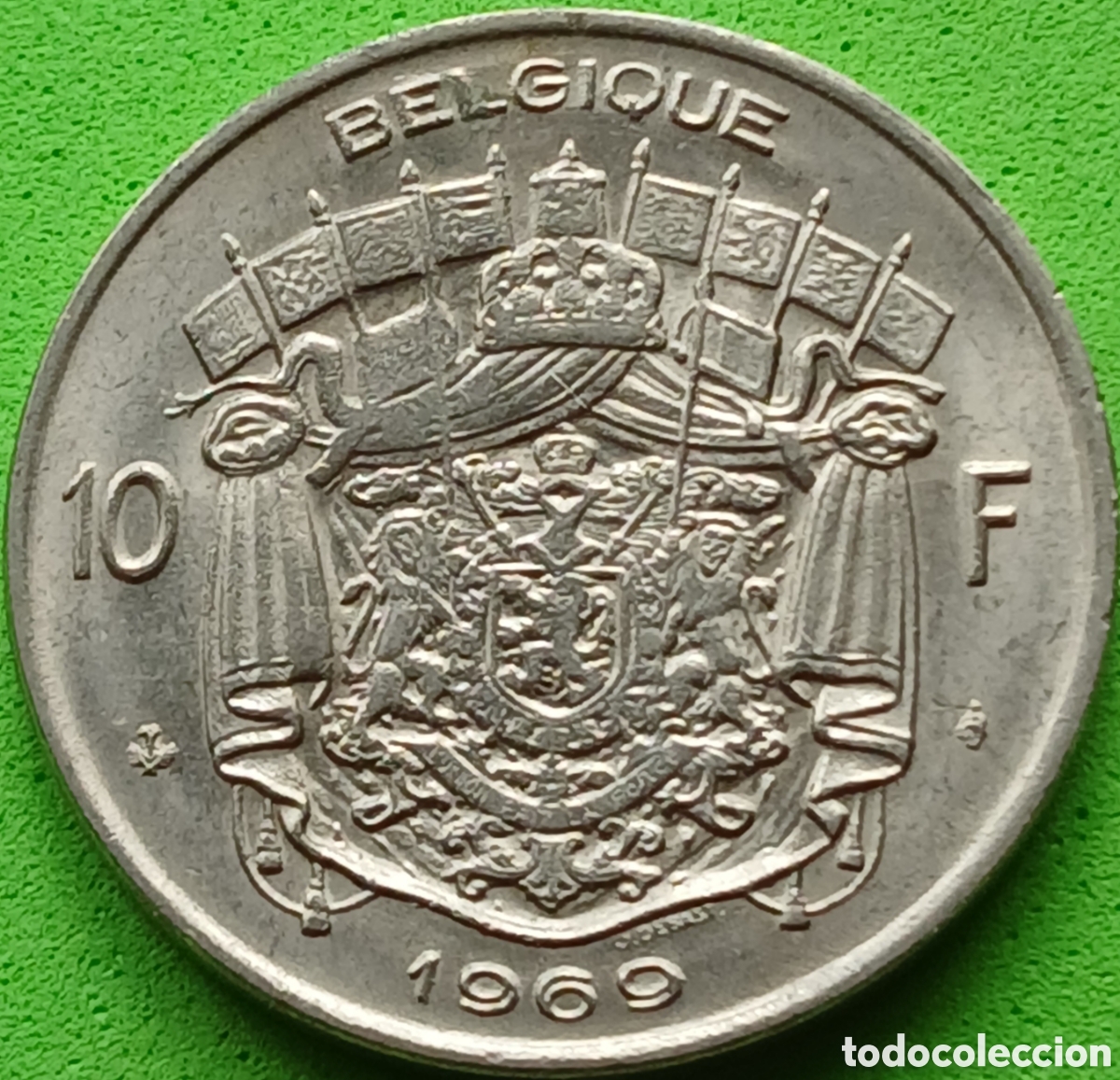 Monedas antiguas de Europa: B&eacute;lgica 10 francos 1969 km#155 Belgique