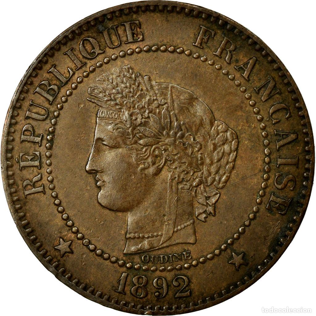 Monedas antiguas de Europa: [#11598] Moneda, Francia, C&eacute;r&egrave;s, 2 Centimes, 1892, Paris, EBC, Bronce, Gadoury:105