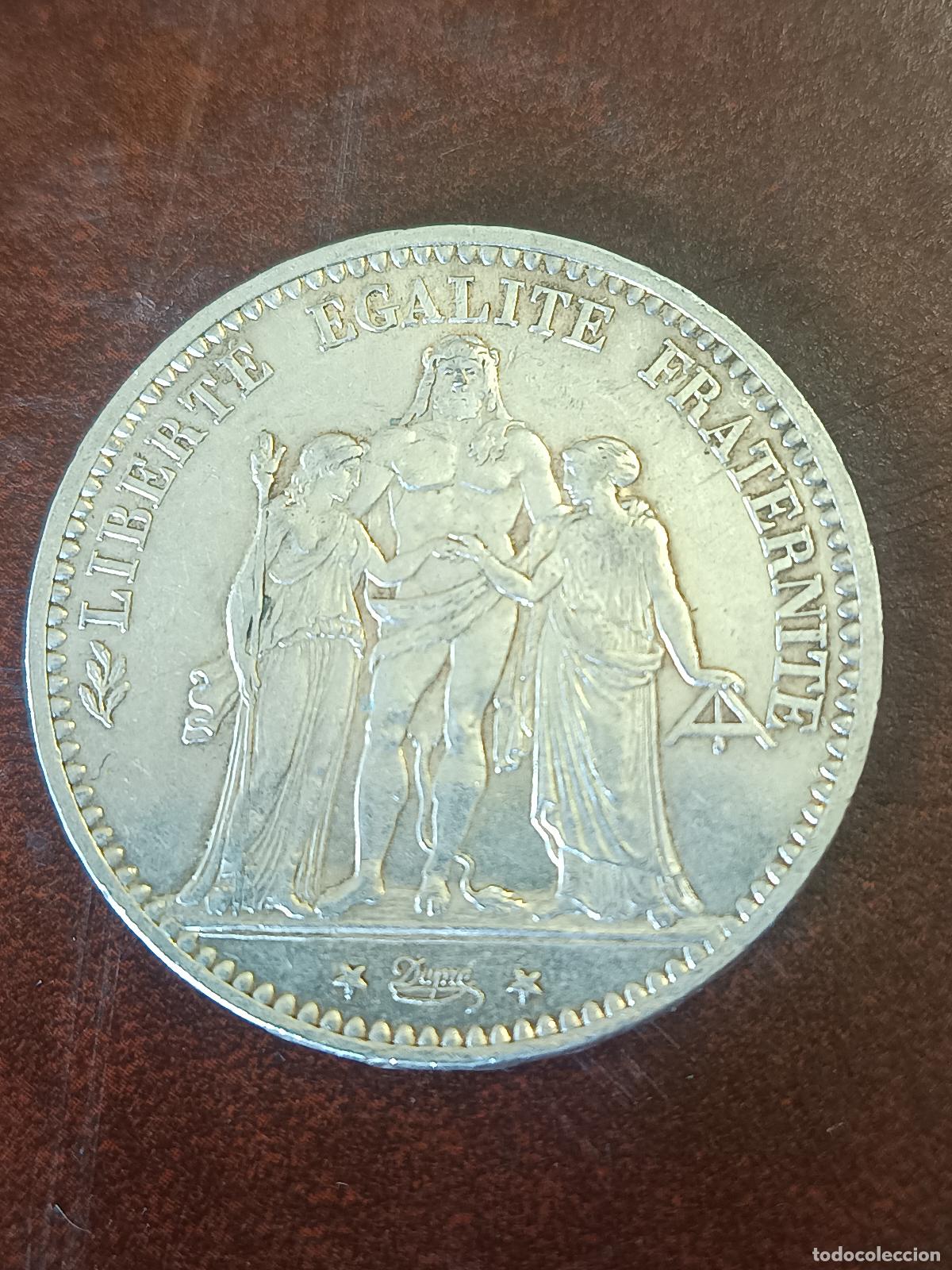 Monedas antiguas de Europa: MONEDA DE PLATA DE 5 FRANCOS, DE FRANCIA, A&Ntilde;O 1874, K &rdquo; HERCULES &rdquo;