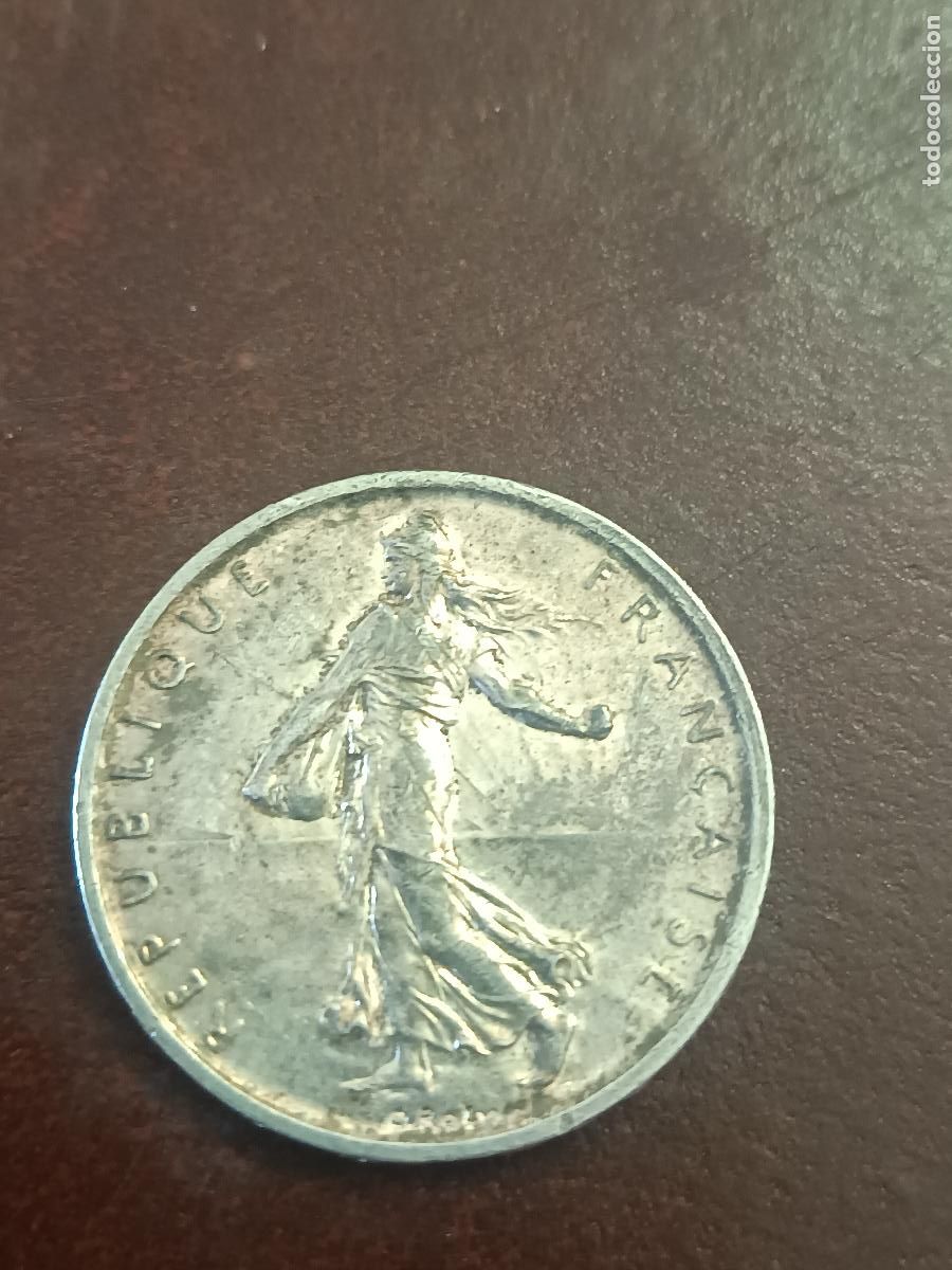 Monedas antiguas de Europa: MONEDA DE PLATA DE 5 FRANCOS, DE FRANCIA, A&Ntilde;O 1960