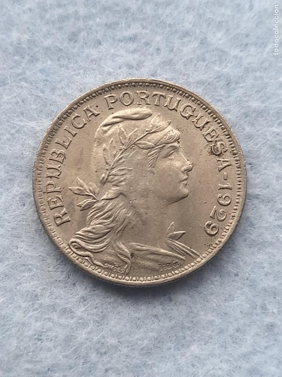 Alte M&uuml;nzen aus Europa: Portugal. 50 Centavos. A&ntilde;o 1929. Sc-.