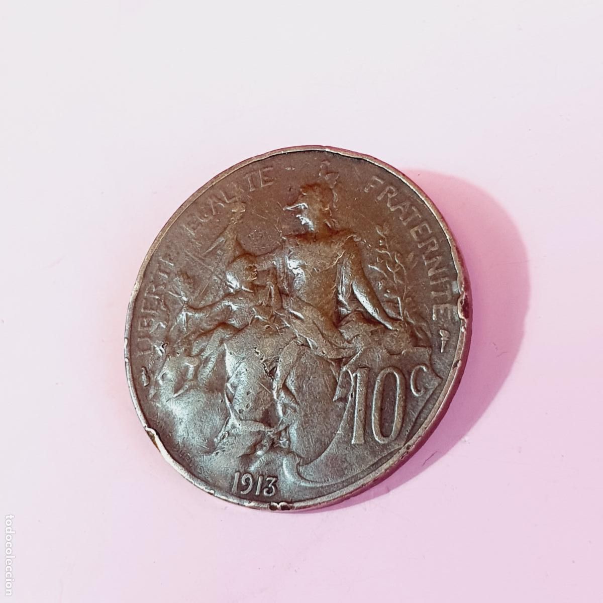 Monedas antiguas de Europa: MONEDA-FRANCIA-10 CENTIMES-1913-DANIEL DUPUIS-BUEN ESTADO GENERAL.