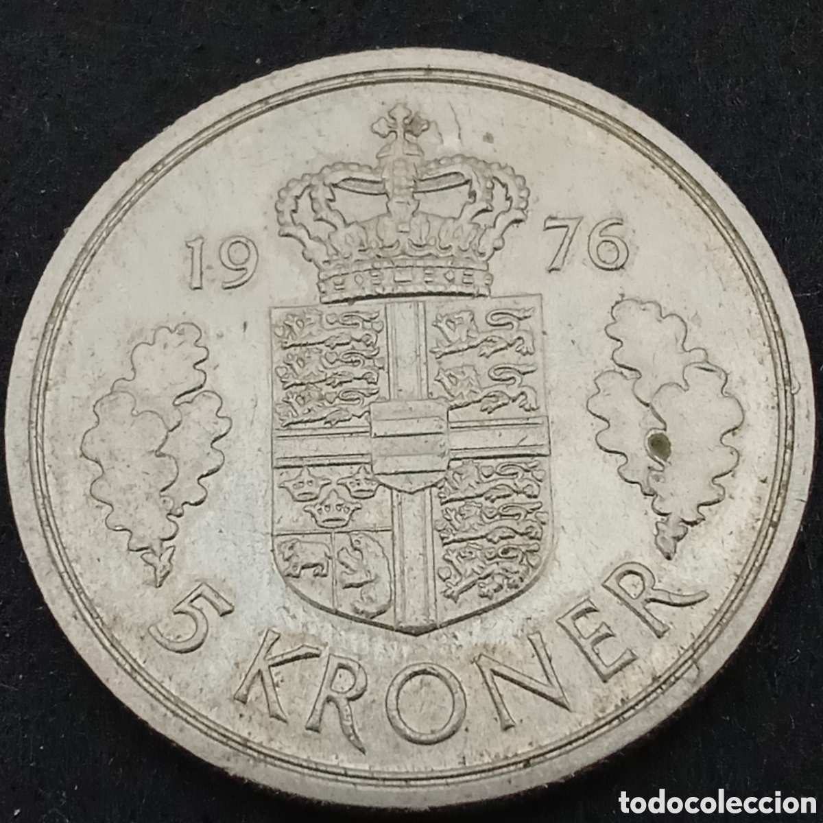 Monedas antiguas de Europa: Dinamarca 5 coronas a&ntilde;o 1976