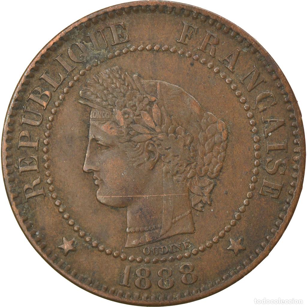 Monedas antiguas de Europa: [#744460] Moneda, Francia, C&eacute;r&egrave;s, 2 Centimes, 1888, Paris, MBC, Bronce, KM:827.1