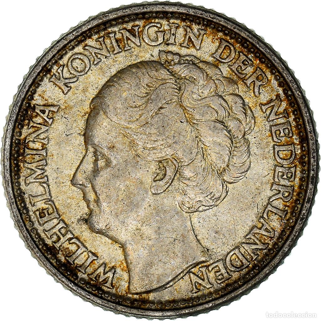 Monedas antiguas de Europa: [#897975] Moneda, Pa&iacute;ses Bajos, Wilhelmina I, 25 Cents, 1941, MBC+, Plata, KM:164