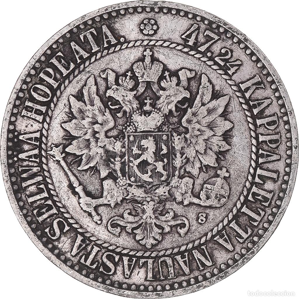 Monedas antiguas de Europa: [#341181] Moneda, Finlandia, Alexander II, 2 Markkaa, 1865, Helsinki, MBC, Plata, KM:7.1