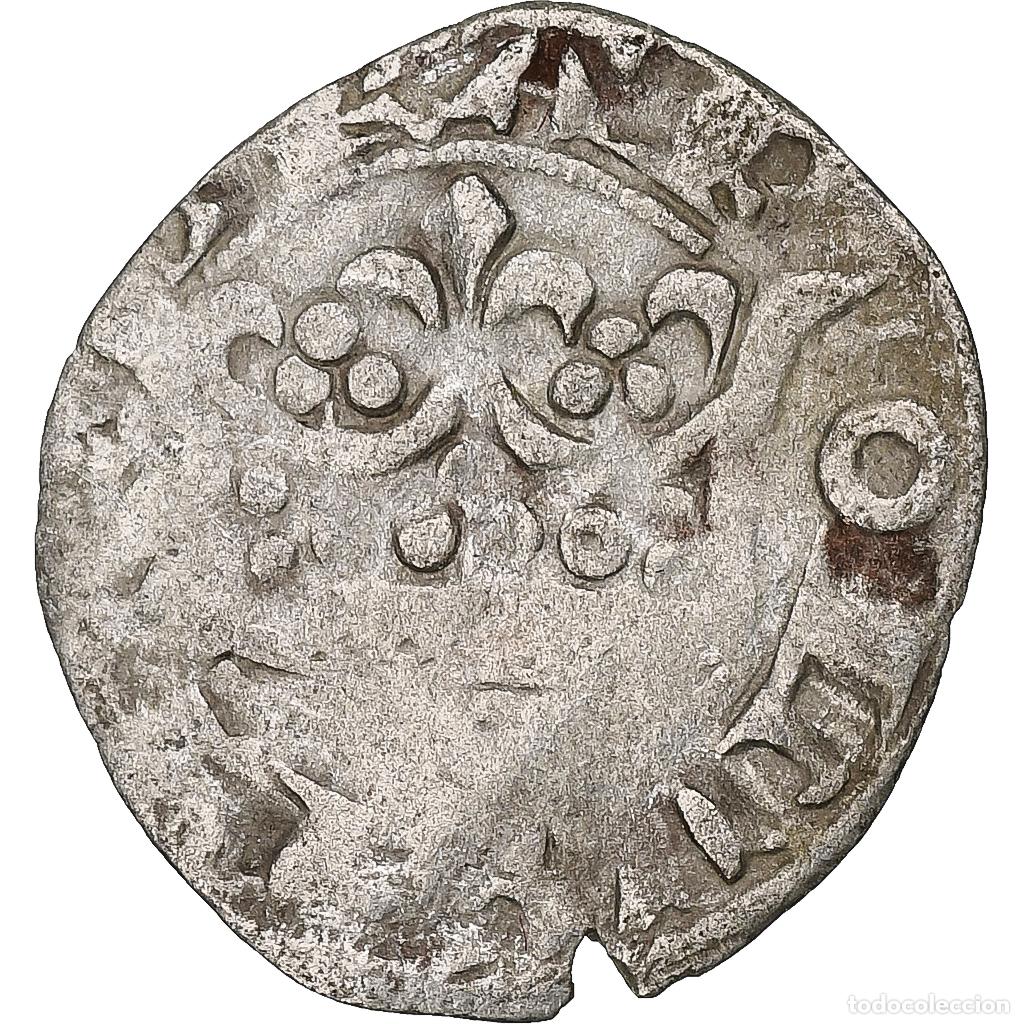 Monedas antiguas de Europa: [#1270961] Francia, Charles IV, Double Parisis, 1323-1328, Vell&oacute;n, BC+, Duplessy:244b