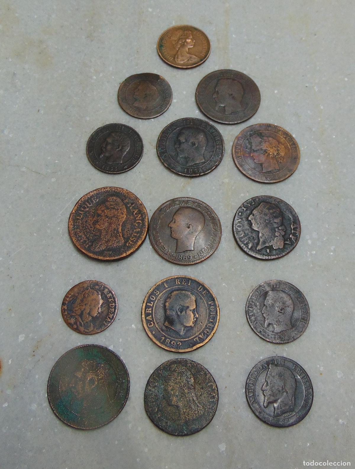 Monedas antiguas de Europa: LOTE ANTIGUAS MONEDAS, CASI TODAS FRANCESAS, ALGUNA RARA, VER FOTOS