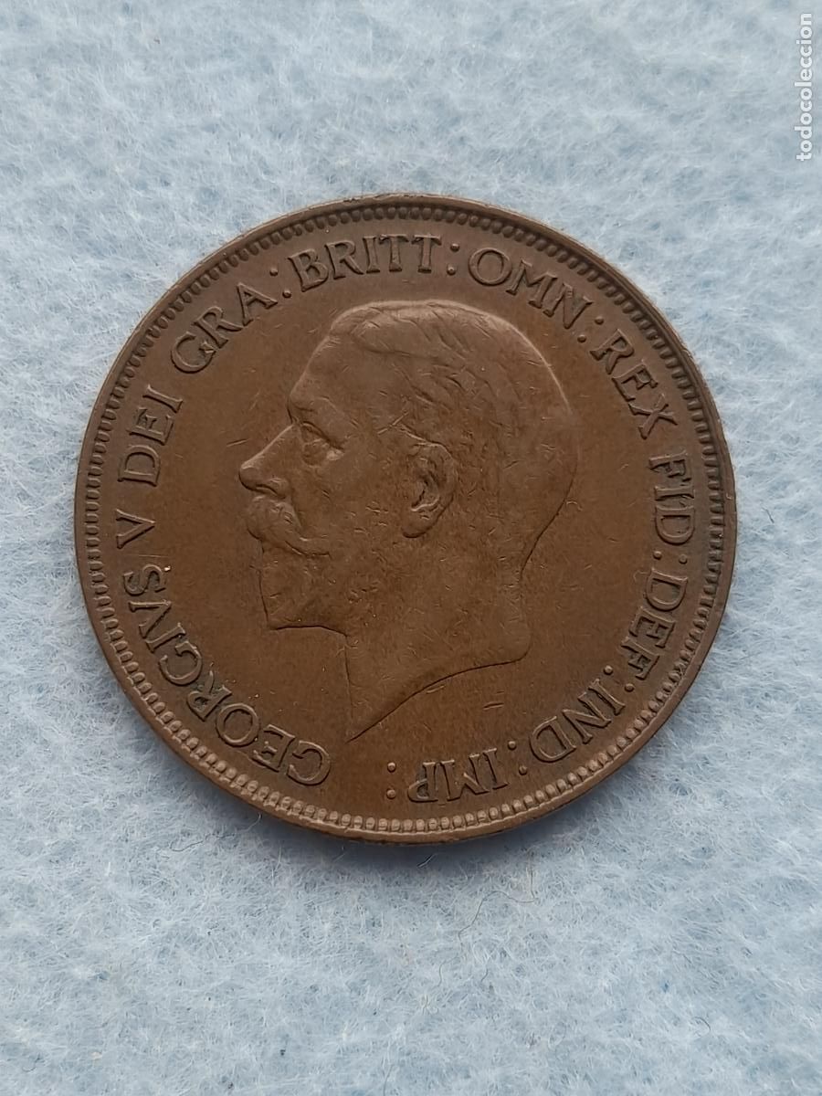 Moedas antigas da Europa: Gran Breta&ntilde;a. 1 Penique. A&ntilde;o 1928.