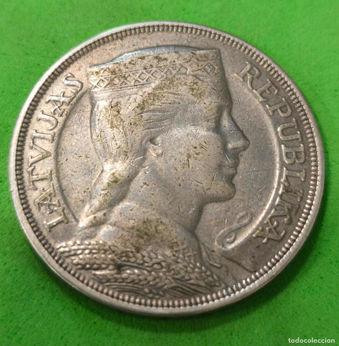 Monedas antiguas de Europa: LETONIA. A&Ntilde;O 1931. 5 LATI PLATA (835). PESO 24,83 GR
