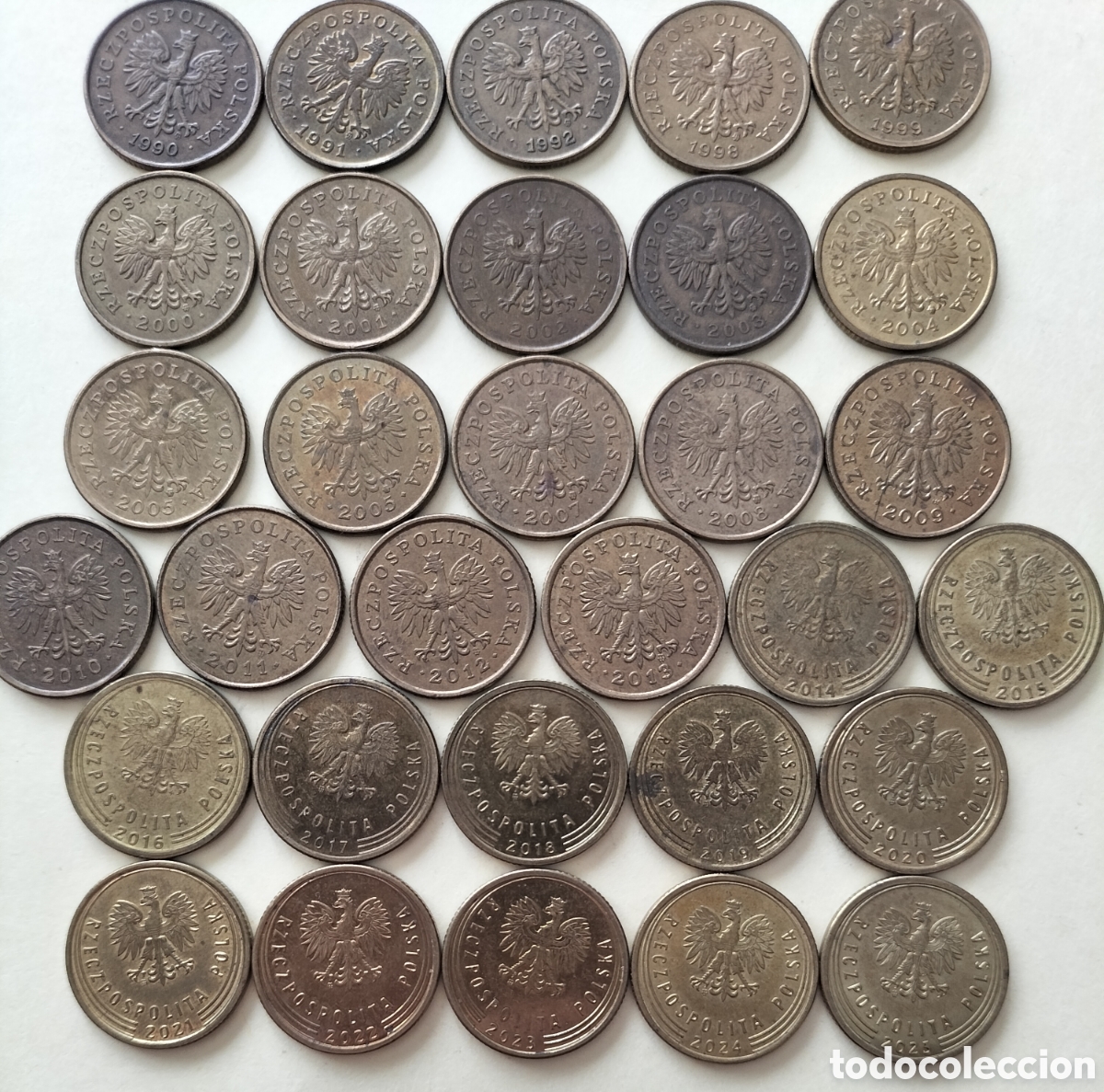 Monedas antiguas de Europa: Lote 31 Monedas Distintas 5 Groszy Polonia (Tercera Rep&uacute;blica).