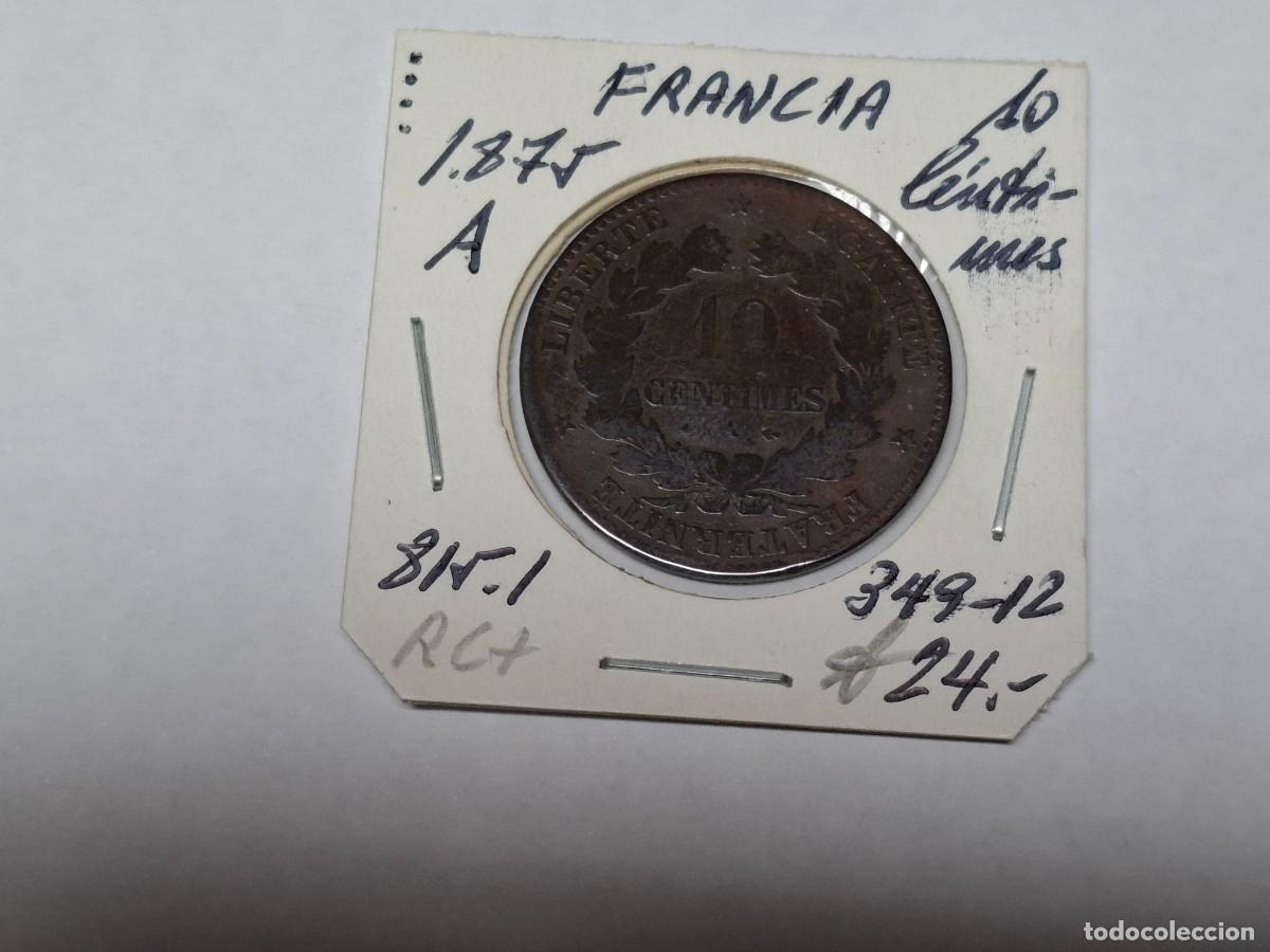 Monedas antiguas de Europa: 10 CENTIMES de 1875 A KM 815.1 FRANCIA en RC+
