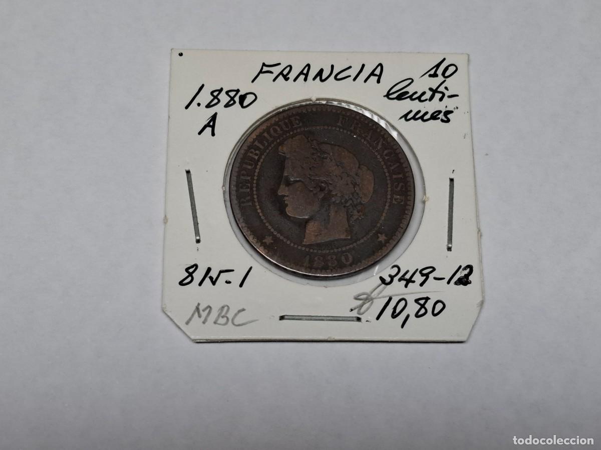 Monedas antiguas de Europa: 10 CENTIMES de 1880 A KM 815.1 FRANCIA en MBC