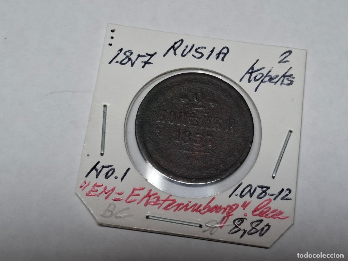 Monedas antiguas de Europa: 2 KOPEKS de 1857 KM 150.1 RUSIA en BC