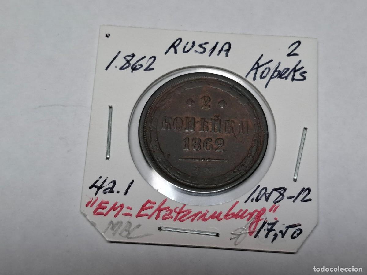 Monedas antiguas de Europa: 2 KOPEKS de 1862 KM 4a..1 RUSIA en MBC