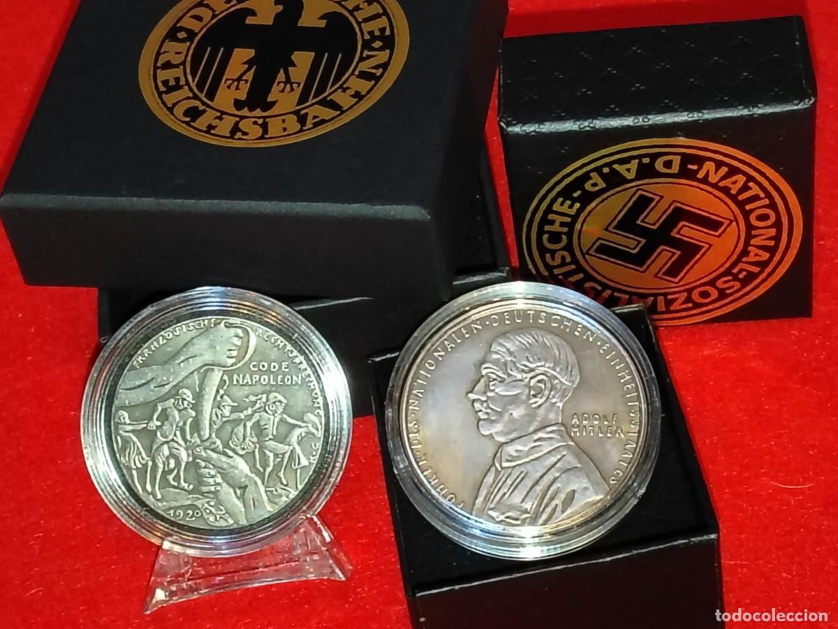 Moedas antigas da Europa: COLECCI&Oacute;N DE MEDALLAS ADOLF HITLER + MEDALLA DE 1920 KARL GOETZ,EPOCA NAZI WWII - ALEMANIA