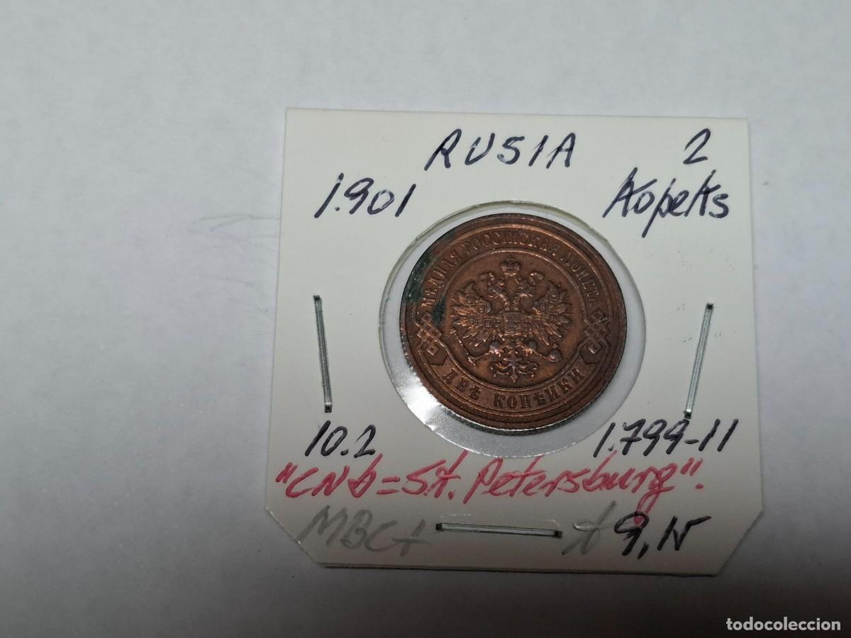 Monedas antiguas de Europa: 2 KOPEKS de 1901 KM 10.2 RUSIA en MBC+