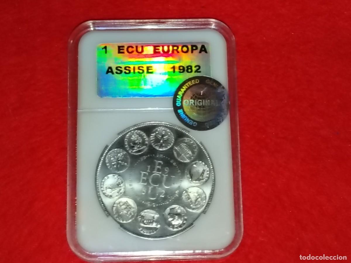 Old Coins of Europe: MONEDA DE 1 ECU DE 1982 FRANCIA ASSISE, 10 PAISES UNION EUROPEA
