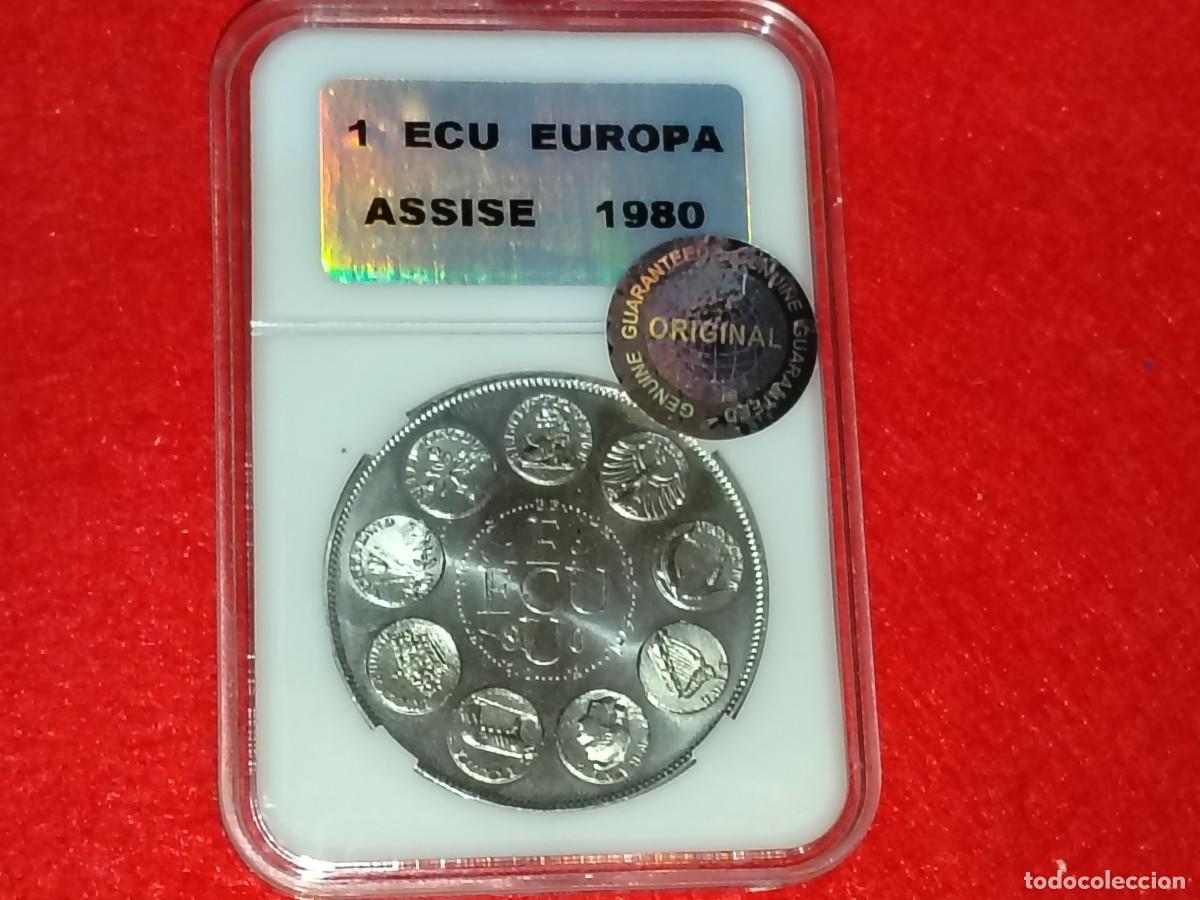Old Coins of Europe: MONEDA DE 1 ECU DE 1980 FRANCIA ASSISE, 10 PAISES UNION EUROPEA
