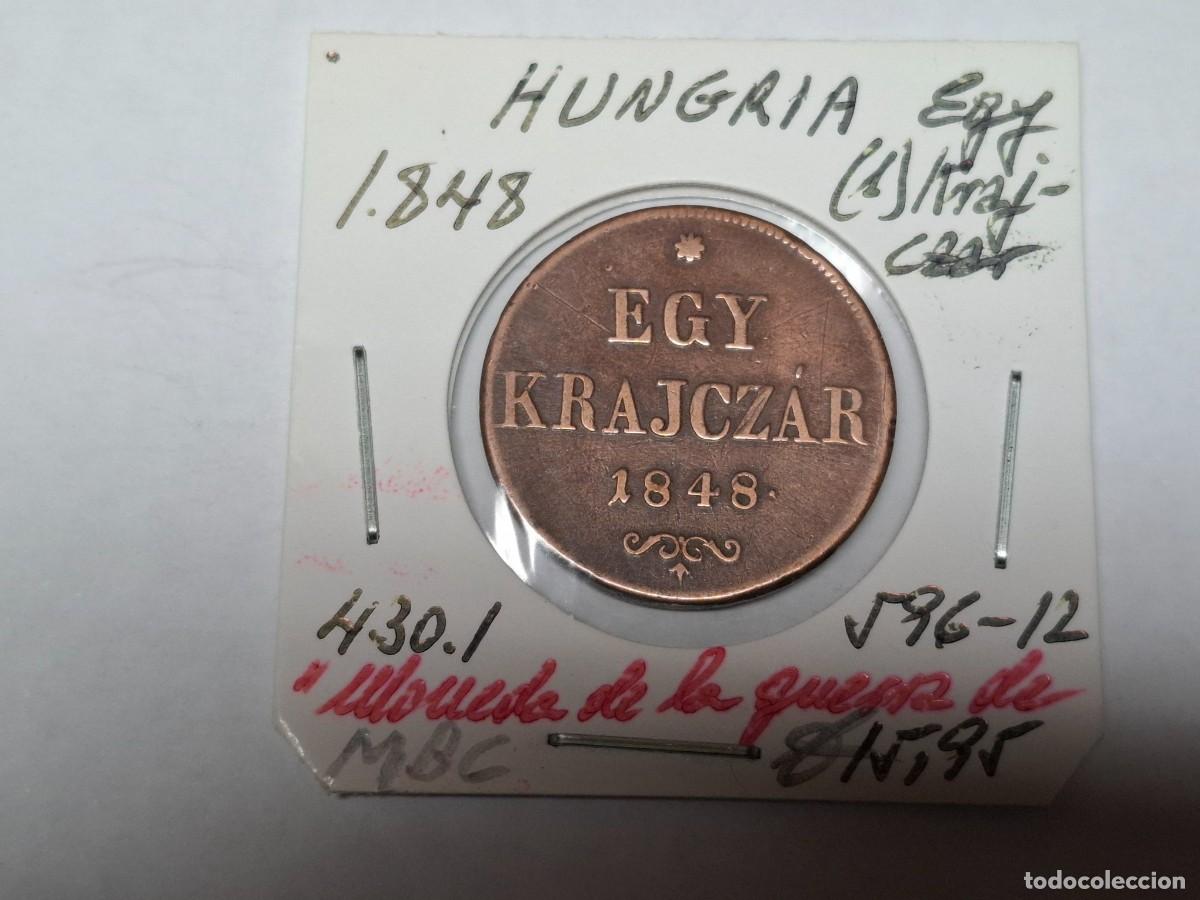Monedas antiguas de Europa: EGY KRAJCZAR de 1848 KM 430.1 HUNGRIA en MBC