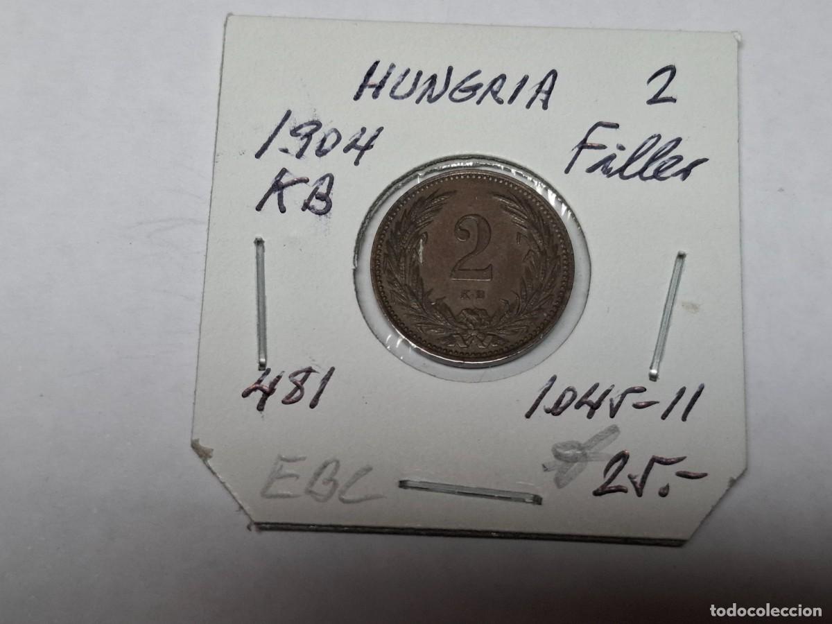 Monedas antiguas de Europa: 2 FILLER de 1904 KB KM 481 HUNGRIA en EBC