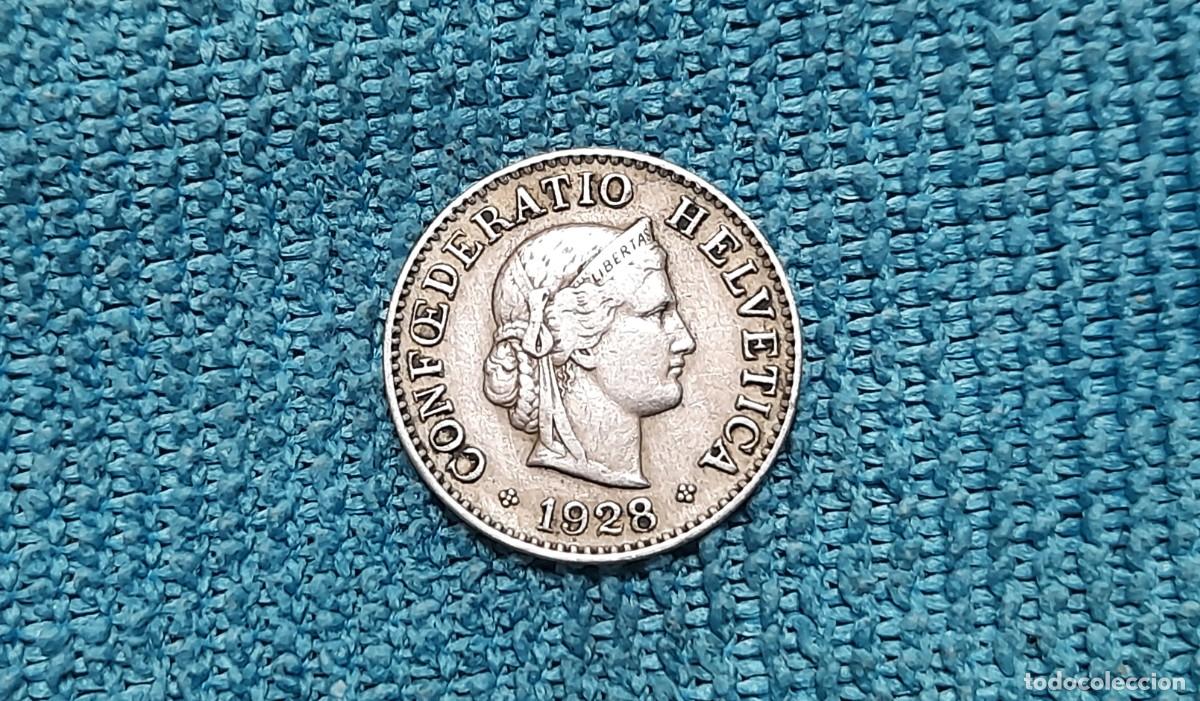 Monedas antiguas de Europa: Suiza, 5 Rappen 1928, Rara