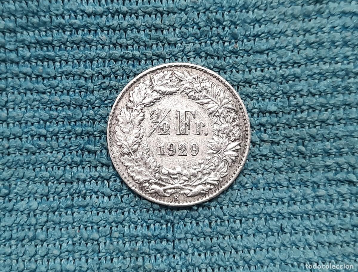 Monedas antiguas de Europa: Suiza, 1/2 Frank 1929