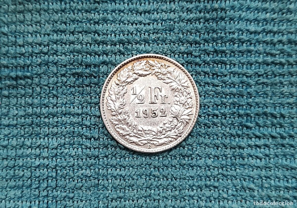 Monedas antiguas de Europa: Suiza, 1/2 Frank 1952