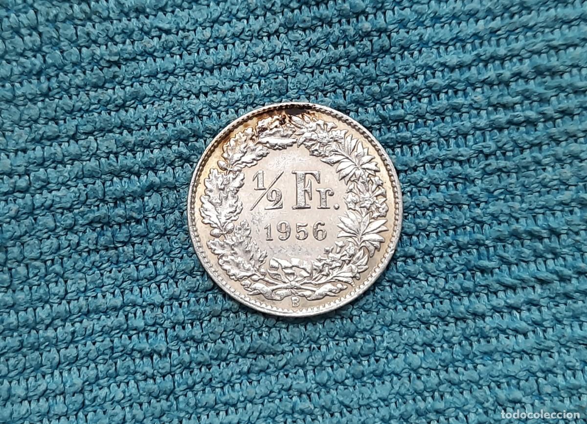 Monedas antiguas de Europa: Suiza, 1/2 Frank 1956